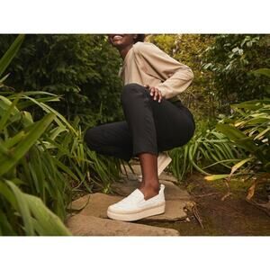 Franco Sarto Hydee Espadrille Platform Sneaker White Size 9